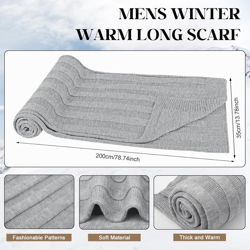 Darller Mens Winter Hats Scarf for Men with Touchscreen Gloves Warm Long Scaves and Skull Caps Beanie Hat Gloves Set - Image 3